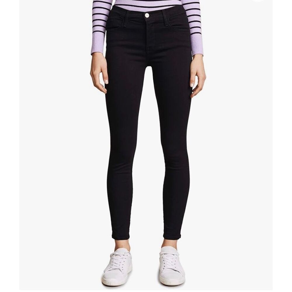 FRAME le one skinny jeans high waist  black sz 2